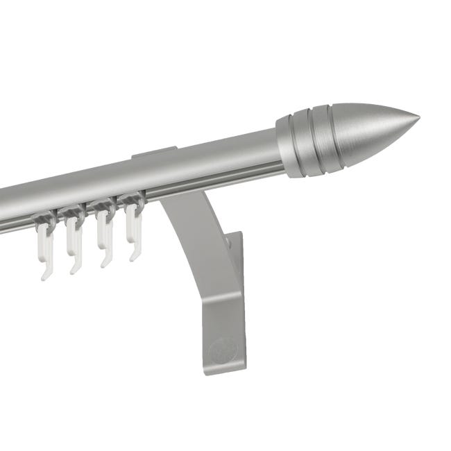 Końcówka do karnisza Pocisk srebrna inox 20 mm