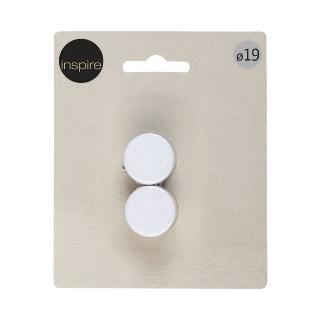 Końcówka do karnisza prosta biały mat 19 mm 2 szt. Inspire