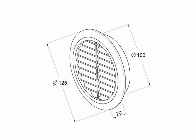 Kratka wentylacyjna OKRĄGŁA 100 mm biała EQUATION