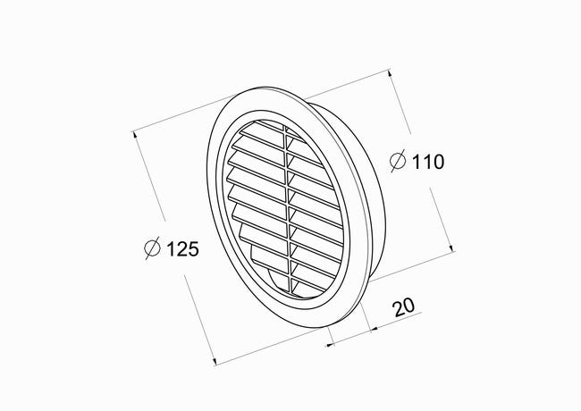 Kratka wentylacyjna OKRĄGŁA 110 mm biała EQUATION