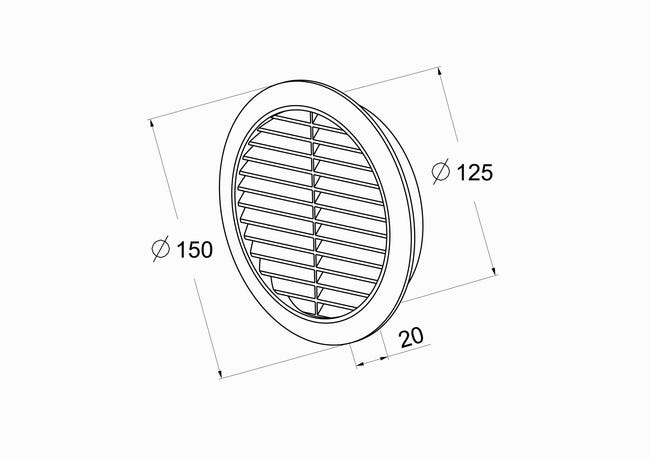 Kratka wentylacyjna OKRĄGŁA 125 mm brąz EQUATION