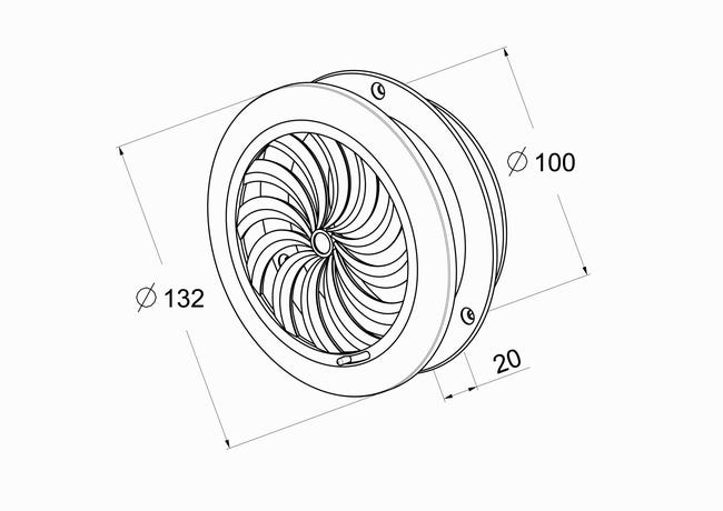 Kratka wentylacyjna OKRĄGŁA Z ŻALUZJĄ 100 mm biała EQUATION