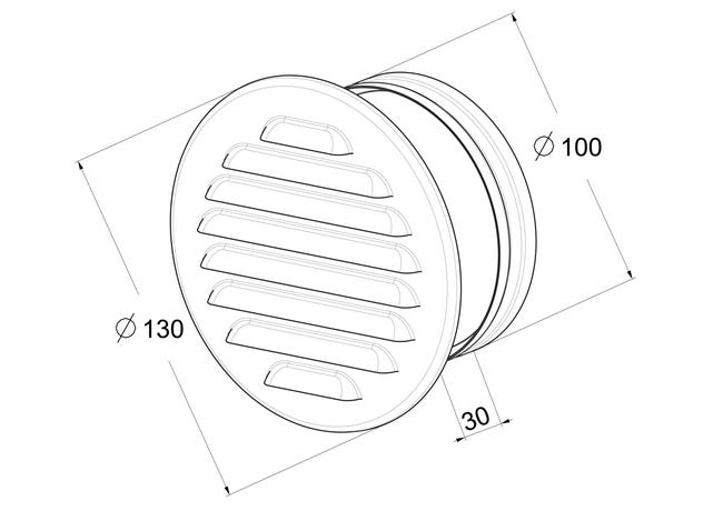Kratka wentylacyjna stalowa 100 mm stal nierdzewna EQUATION