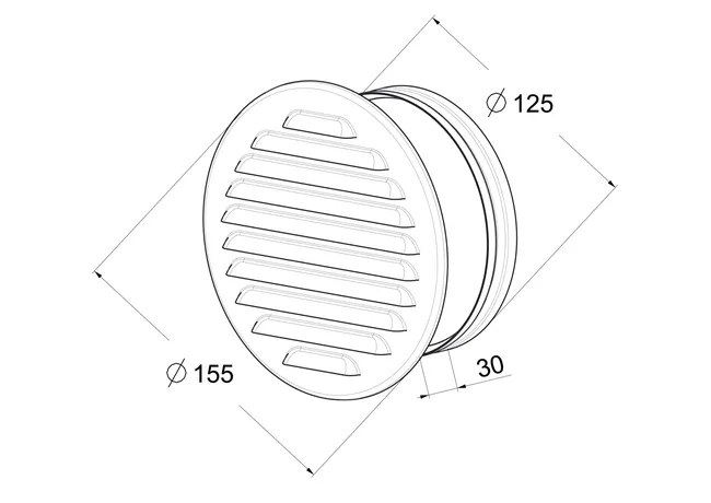 Kratka wentylacyjna stalowa 125 mm stal nierdzewna EQUATION
