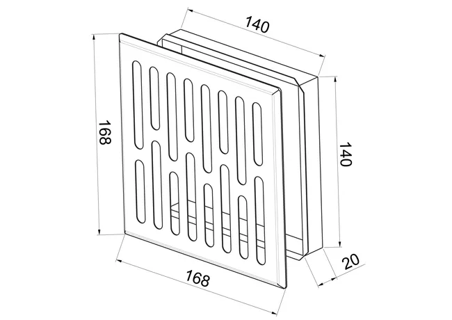 Kratka wentylacyjna stalowa 14 x 14 cm stal nierdzewna EQUATION