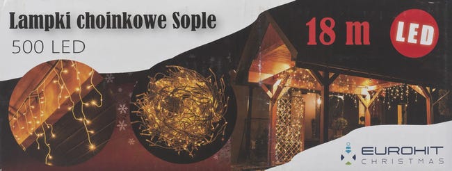 Kurtyna zewnętrzna sople 1.8 m 500 LED ciepła biel