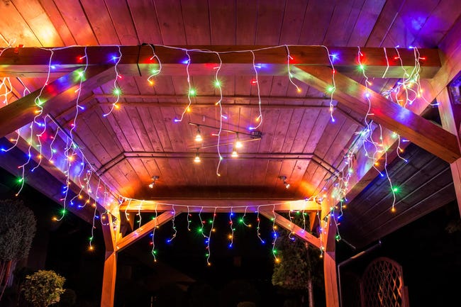 Kurtyna zewnętrzna sople 11 m 300 LED multikolor