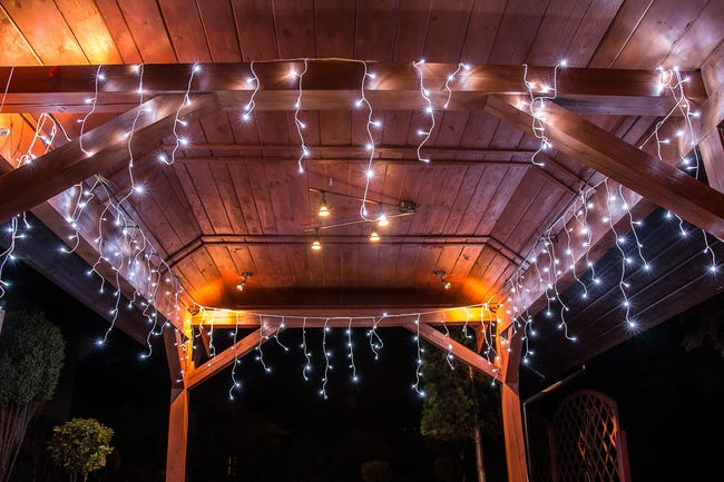 Kurtyna zewnętrzna sople 11 m 300 LED zimna biel
