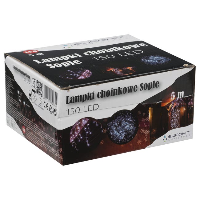 Kurtyna zewnętrzna sople 5m 150 LED zimne białe