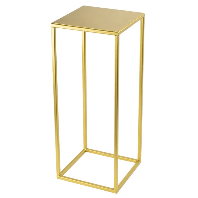 Kwietnik osłonka stojak Evron 19x19x47 cm złoty metalowy loft