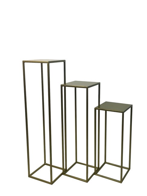 Kwietnik osłonka stojak Evron 19x19x77 cm złoty metalowy loft