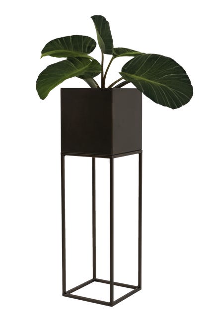 Kwietnik osłonka stojak Lorient 20x20x67 cm metalowy miedziany loft