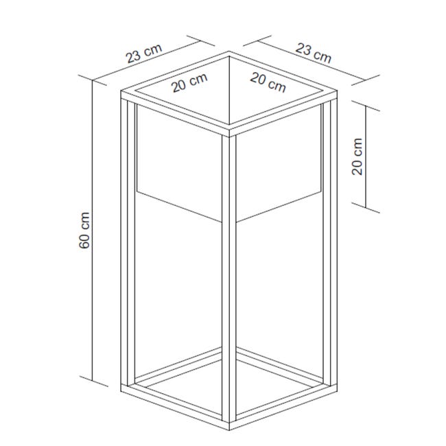 Kwietnik osłonka stojak Nantes 23x23x60 cm metalowy czarny loft