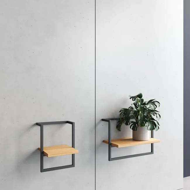 Kwietnik wiszący Nesle 43x20x30 cm metalowo drewniany loft