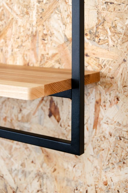 Kwietnik wiszący Nesle 43x20x30 cm metalowo drewniany loft