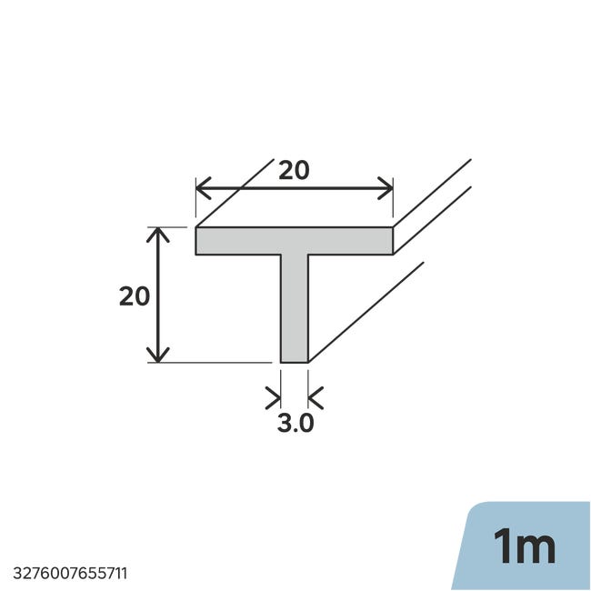 Kątownik aluminiowy 1m 15x15x1 mm matowy srebrny Standers