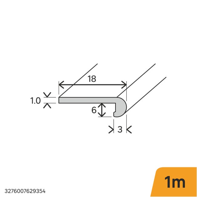 Kątownik aluminiowy 1m 3x18x1.5 mm złoty Standers