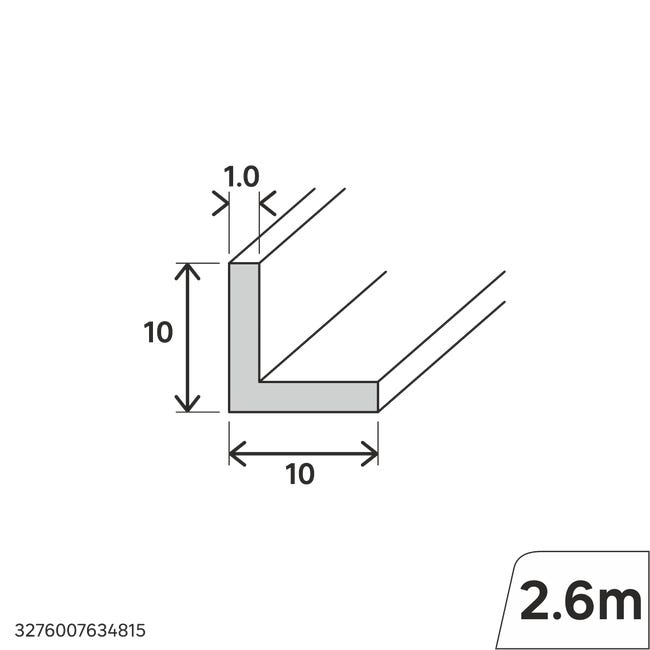 Kątownik pvc 2.6m 10x10x1 mm matowy biały Standers