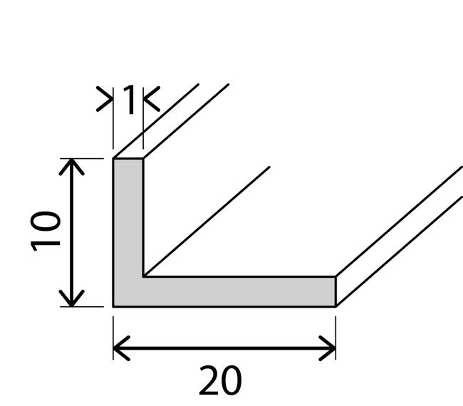 Kątownik pvc 2.6m 20x20x1 mm matowy antracytowy Standers