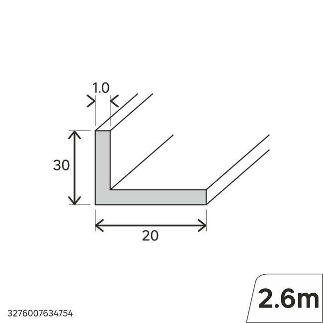Kątownik pvc 2.6m 30x20x1 mm czarny Standers