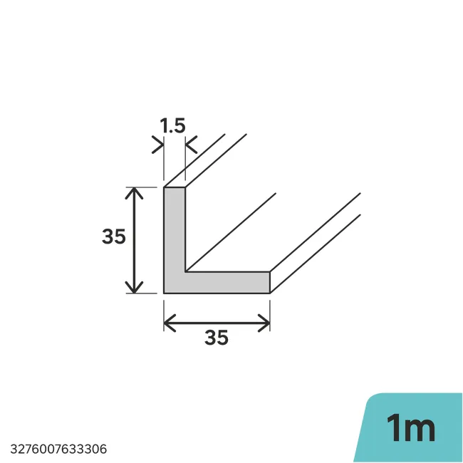 Kątownik stalowy 1m 35x35x1.5 mm dziurkowany srebrny Standers