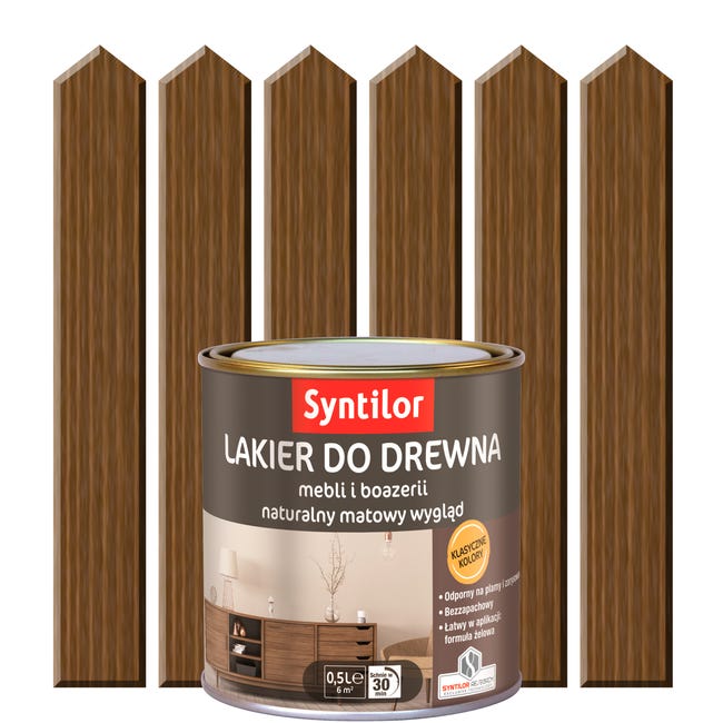 Lakier AQUARETHANE 0.5 l Dąb średni SYNTILOR