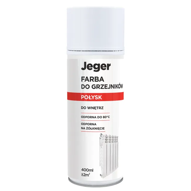 Lakier do grzejników 0.4 l Biały połysk Jeger