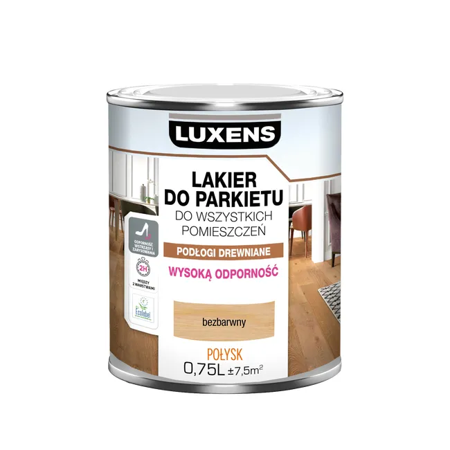 Lakier do parkietu 0.75 l Bezbarwny Połysk Luxens