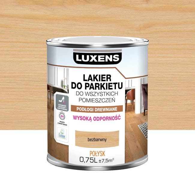 Lakier do parkietu 0.75 l Bezbarwny Połysk Luxens