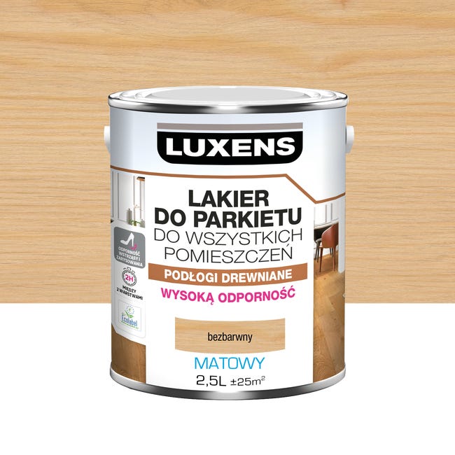 Lakier do parkietu 2.5 l Bezbarwny Mat Luxens