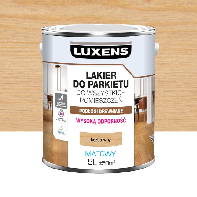 Lakier do parkietu 5 l Bezbarwny Mat Luxens