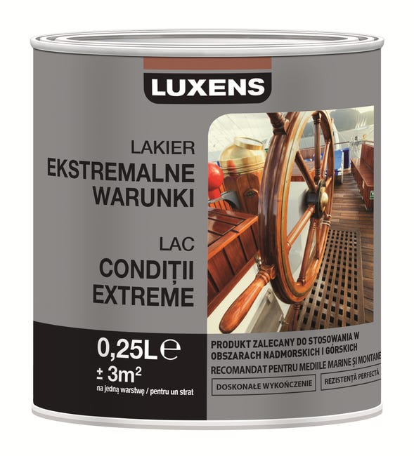 Lakier zewnętrzny do drewna EKSTREMALNA WARUNKI 0.25 l Dąb ciemny LUXENS