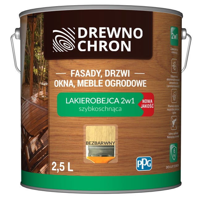 Lakierobejca Ochronno-dekoracyjna 2.5 l Bezbarwny Drewnochron