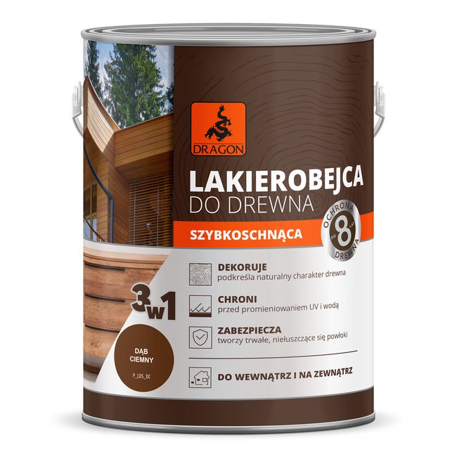Lakierobejca Szybkoschnąca 0.2 l Dąb ciemny Dragon