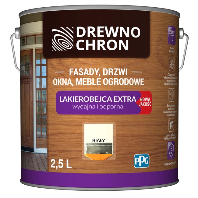 Lakierobejca do drewna 2.5 l Biały