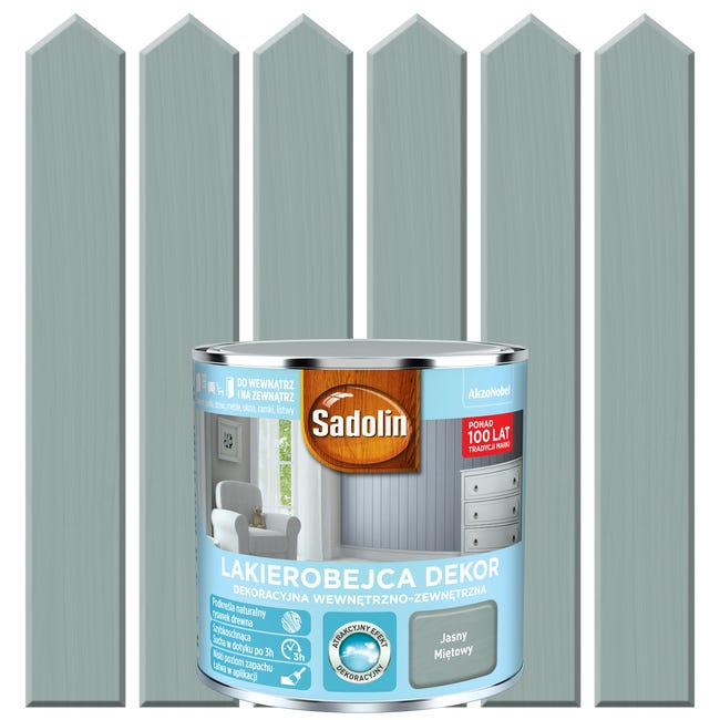 Lakierobejca do drewna DEKOR 0.25 l Jasny miętowy SADOLIN