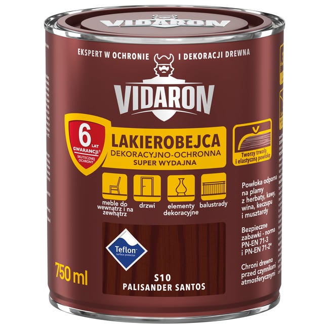 Lakierobejca do drewna OCHRONNO – DEKORACYJNA 0.75 l palisander santos VIDARON