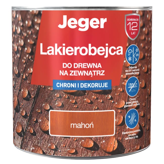 Lakierobejca do drewna na zewnątrz 0.7 l Mahoń Jeger