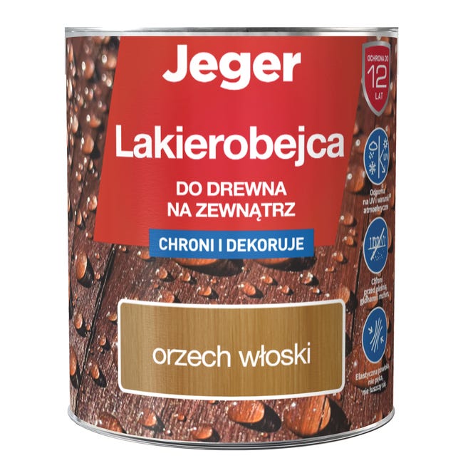 Lakierobejca do drewna na zewnątrz 0.7 l Orzech włoski Jeger