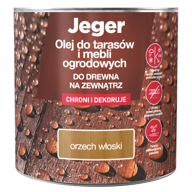 Lakierobejca do drewna na zewnątrz 2.5 l Orzech włoski Jeger