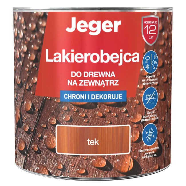 Lakierobejca do drewna na zewnątrz 2.5 l Tek Jeger