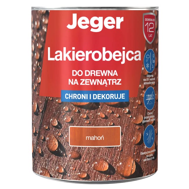 Lakierobejca do drewna na zewnątrz 5 l Mahoń Jeger