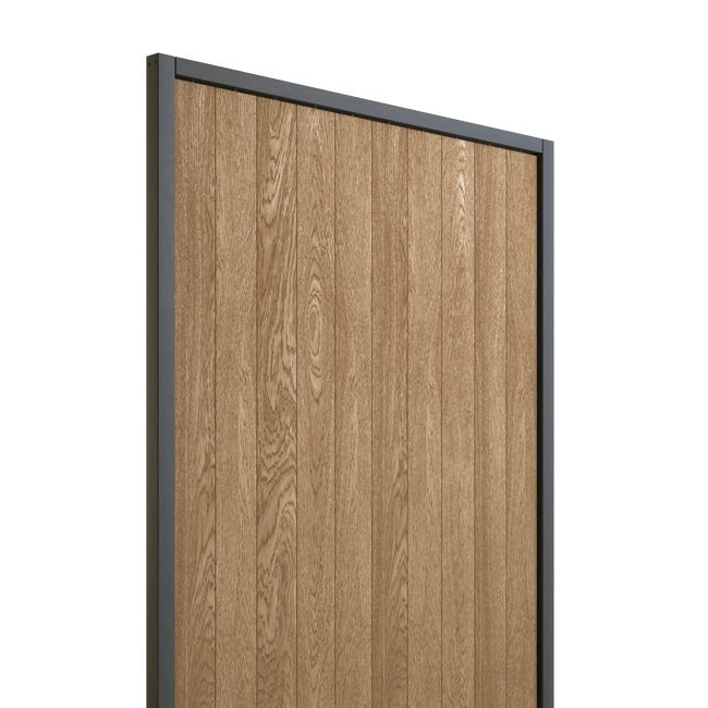 Lamele obrotowe separujące 200x110 cm dębowy z czarną ramą