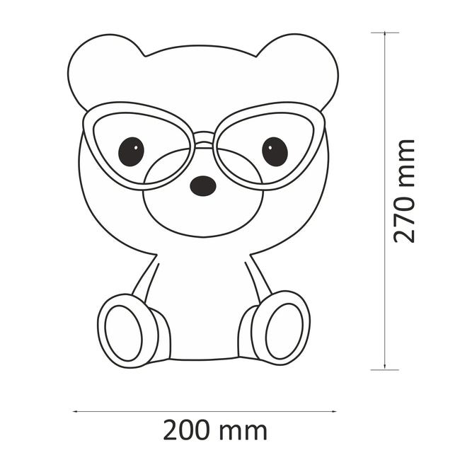 Lampa dziecięca Miś różowa LED Polux