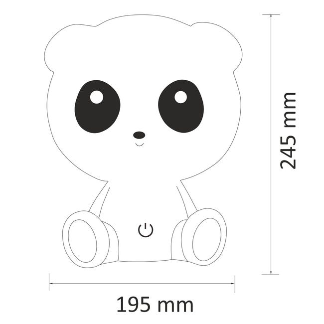 Lampa dziecięca Panda czarno-biała LED Polux