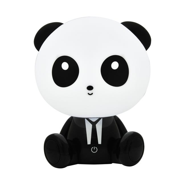 Lampa dziecięca Panda czarno-biała LED Polux
