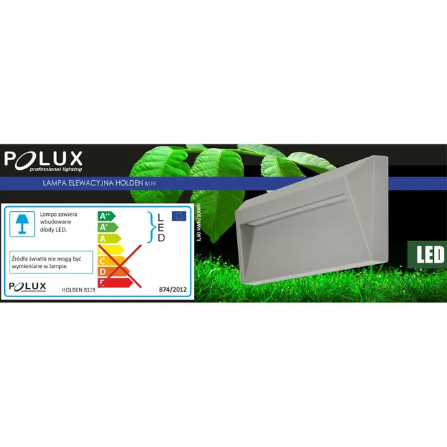 Lampa elewacyjna HOLDEN IP65 grafitowa LED POLUX