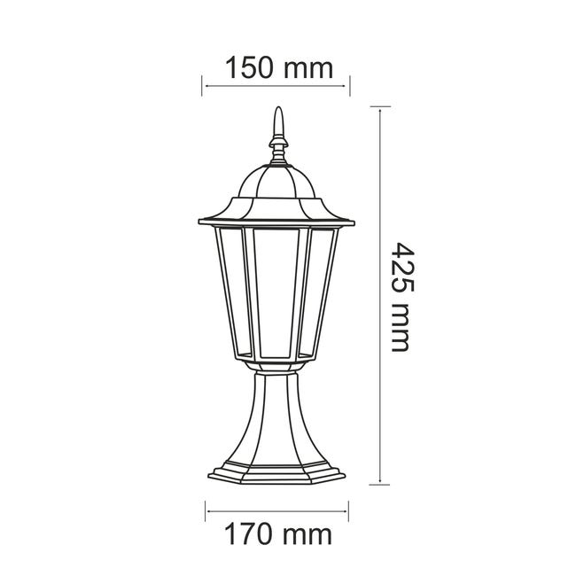 Lampa ogrodowa stojąca LIGURIA IP44 patyna E27 POLUX
