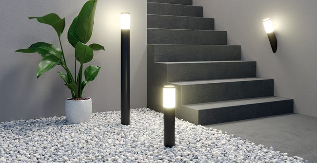 Lampa ogrodowa słupek Travis czarna E27 45 cm IP44 Inspire