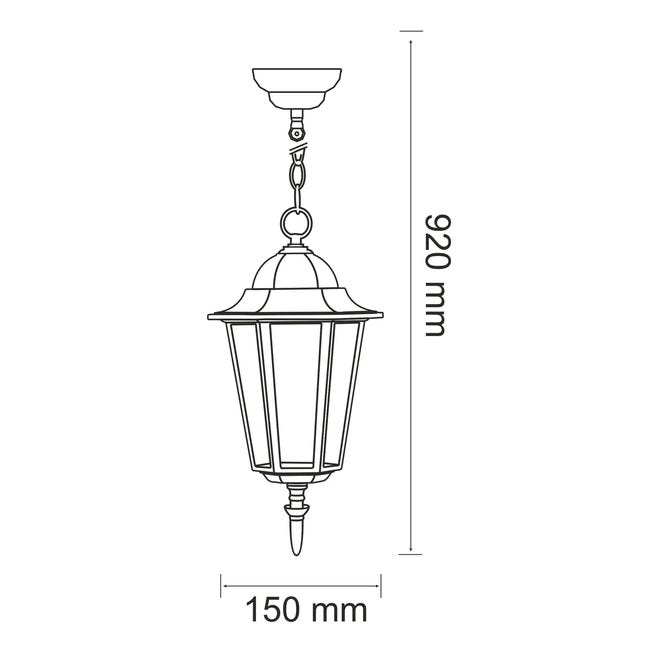 Lampa ogrodowa wisząca LIGURIA IP43 czarna E27 POLUX